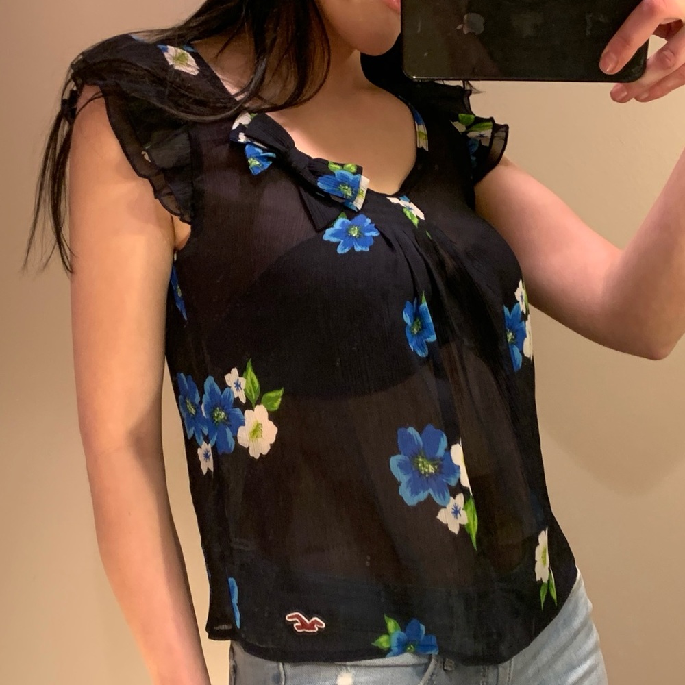 SHEER FLORAL BLOUSE